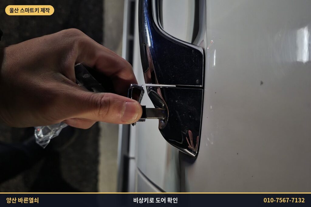 비상키로 맥스크루즈 운전석 도어 확인
