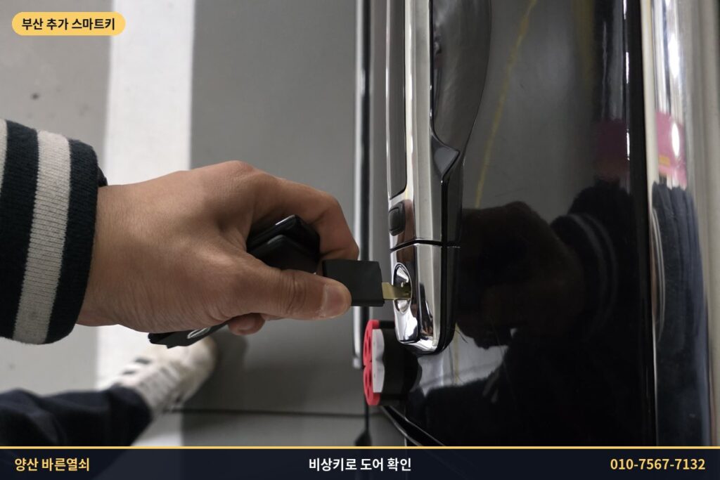 카드스마트키 비상키로 SM5 운전석 도어 확인
